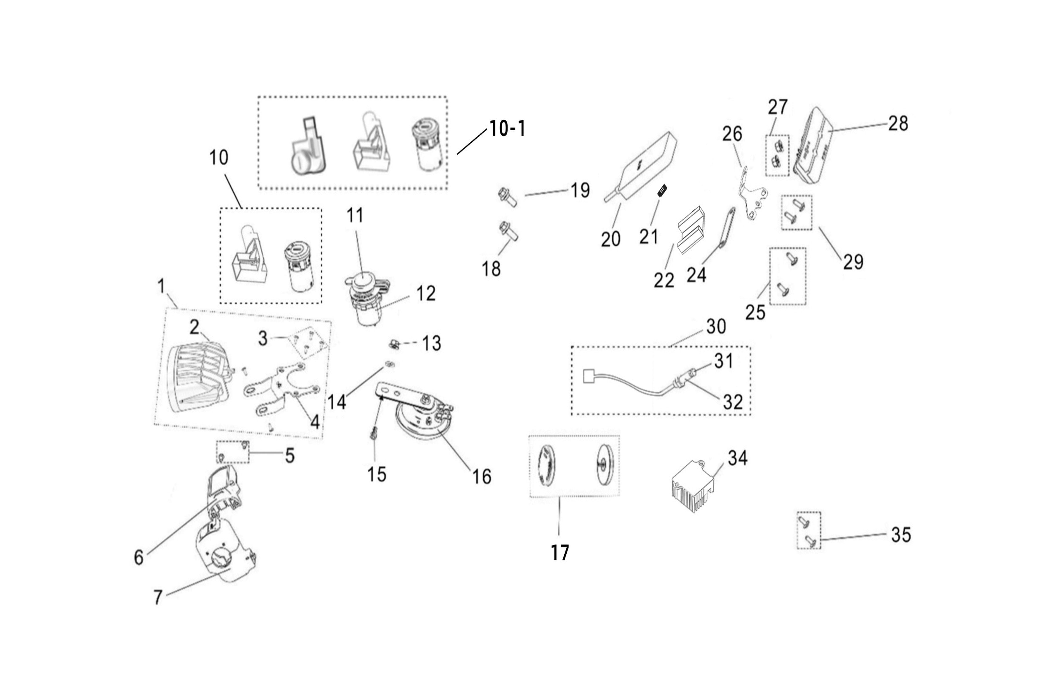 Sur-Ron Light Bee X Tail Light – fitment diagram (part 22200-YQ2A-0000)