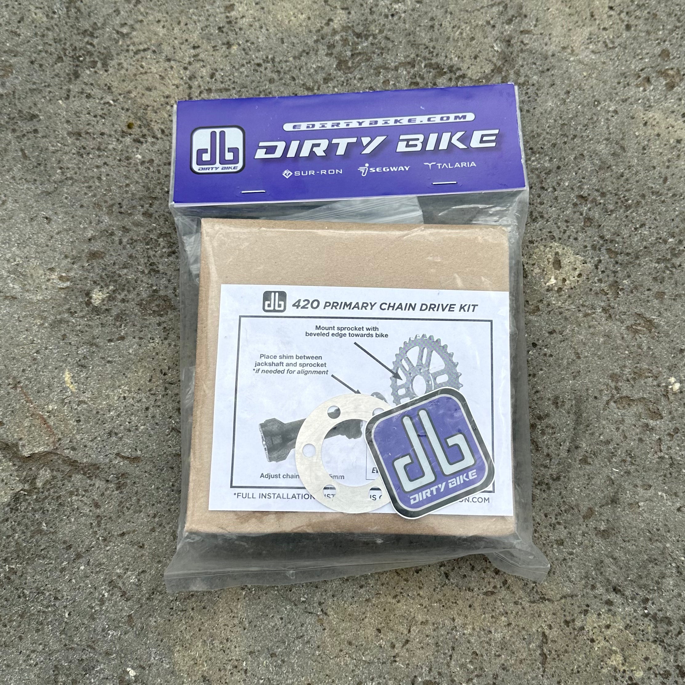 real image of dirtybike primary 420 chain conversion kit for surron light bee x