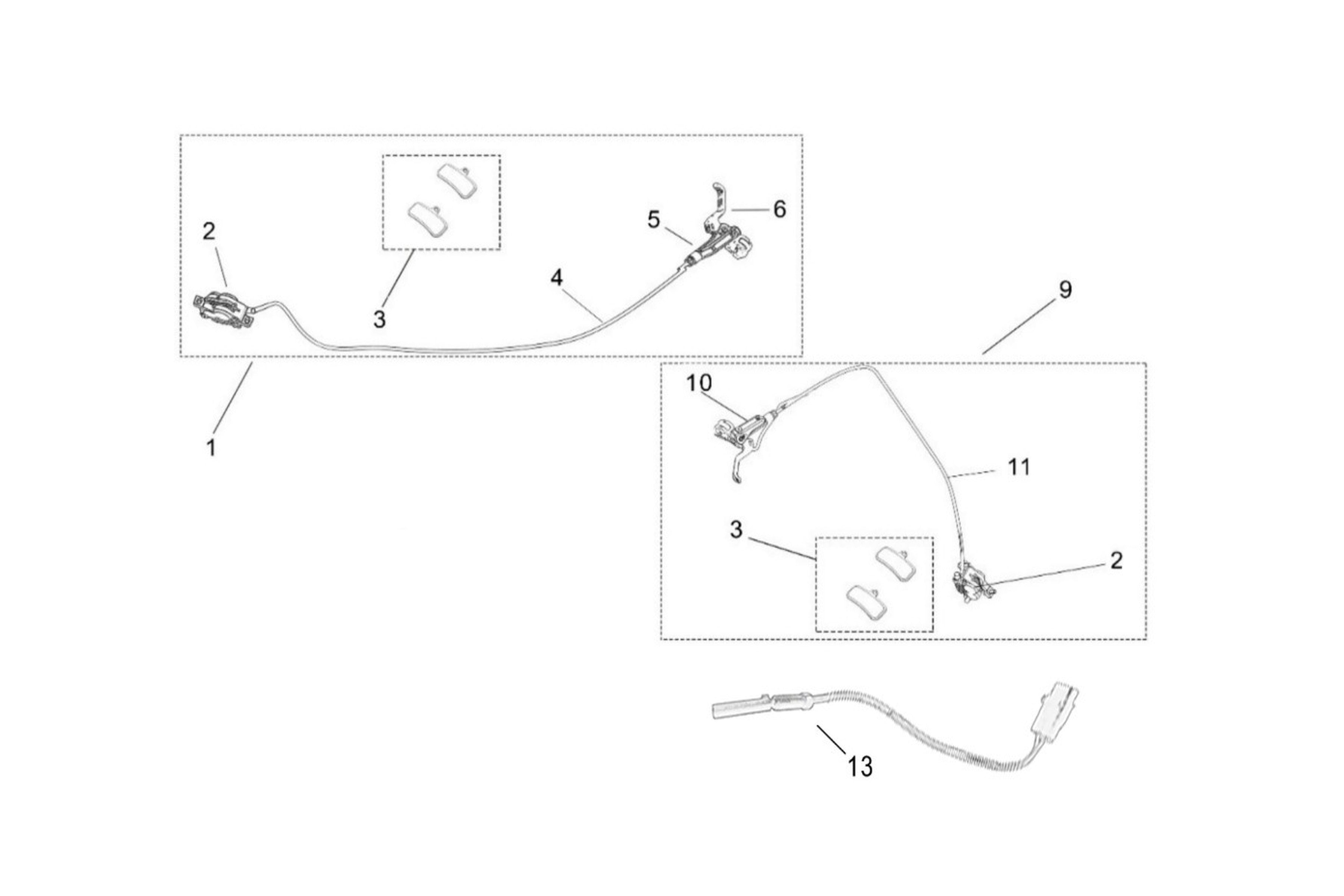 Sur-Ron Light Bee X Brake Lever – fitment diagram (part 52111-YQ2B-0000)