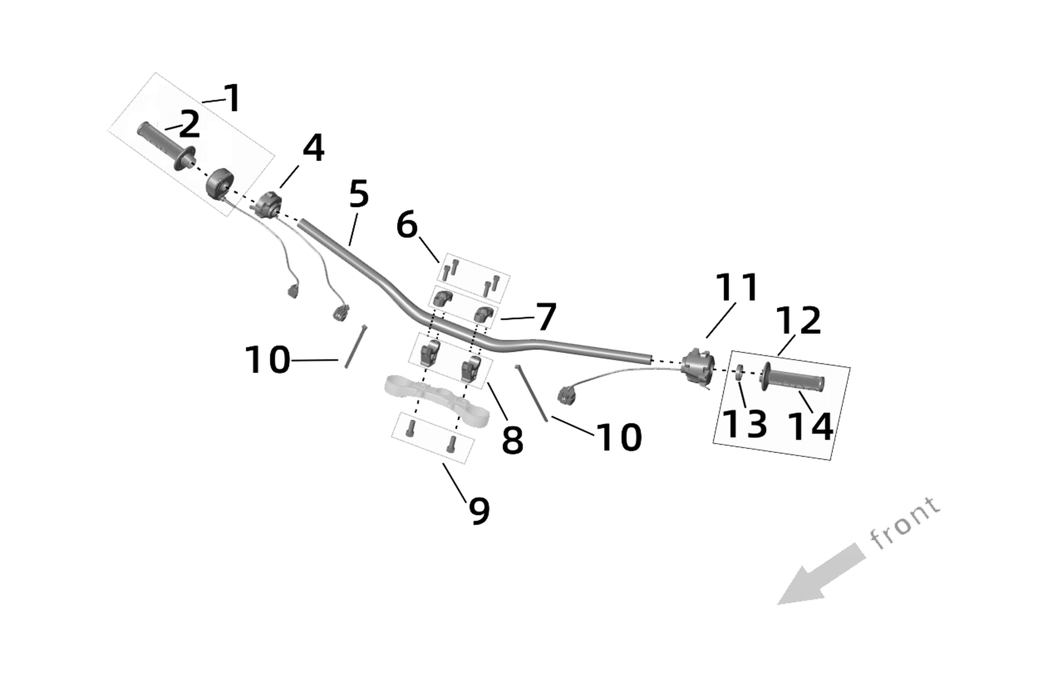 Sur-Ron Ultra Bee Handlebar – fitment diagram (part 51150-YQ5A-0000)