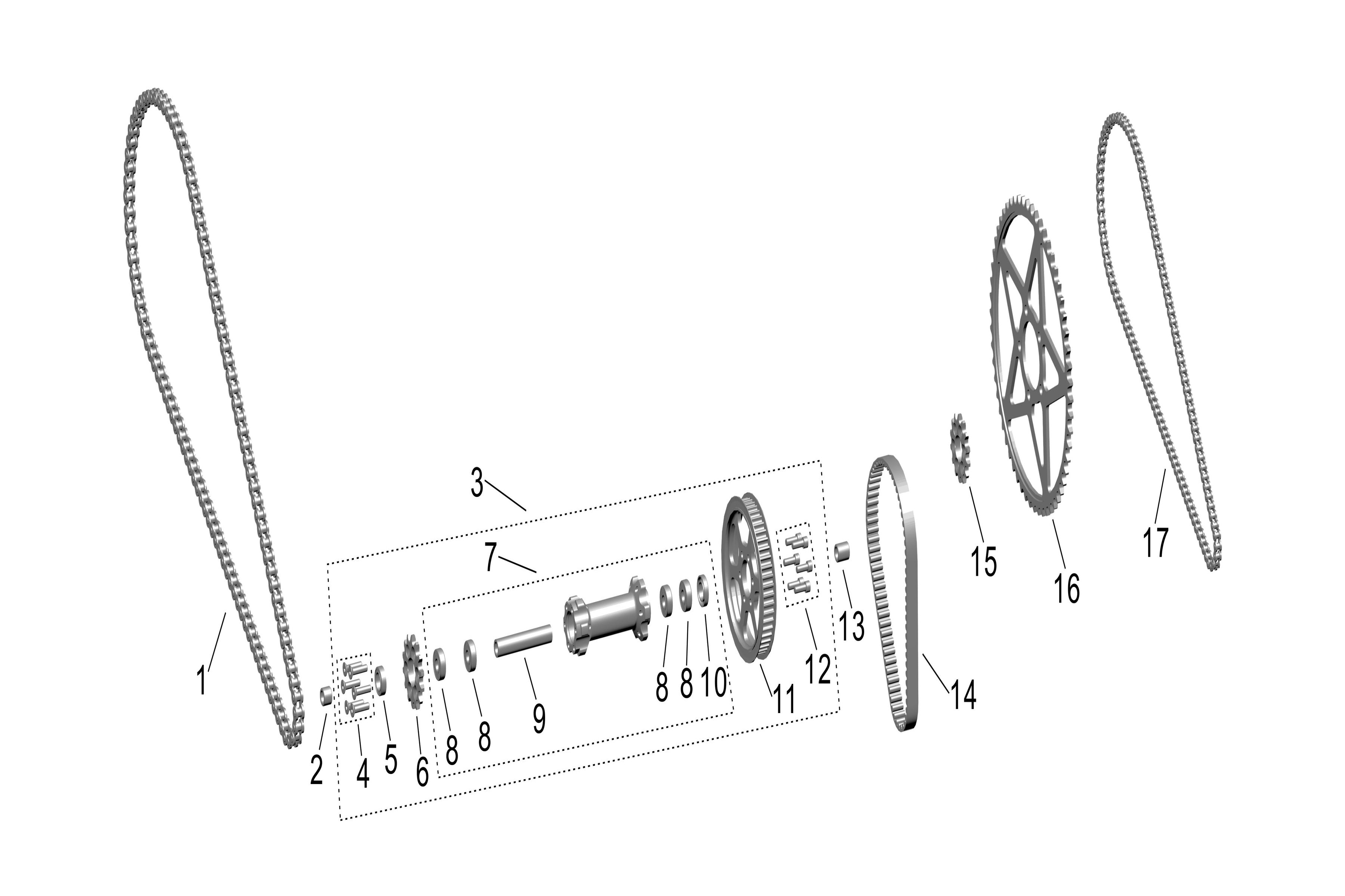 Sur-Ron Light Bee X Primary Drive Rear Pulley – fitment diagram (part 13202-YQ2A-0400)